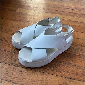Vince white chunky leather sandals size 5.5